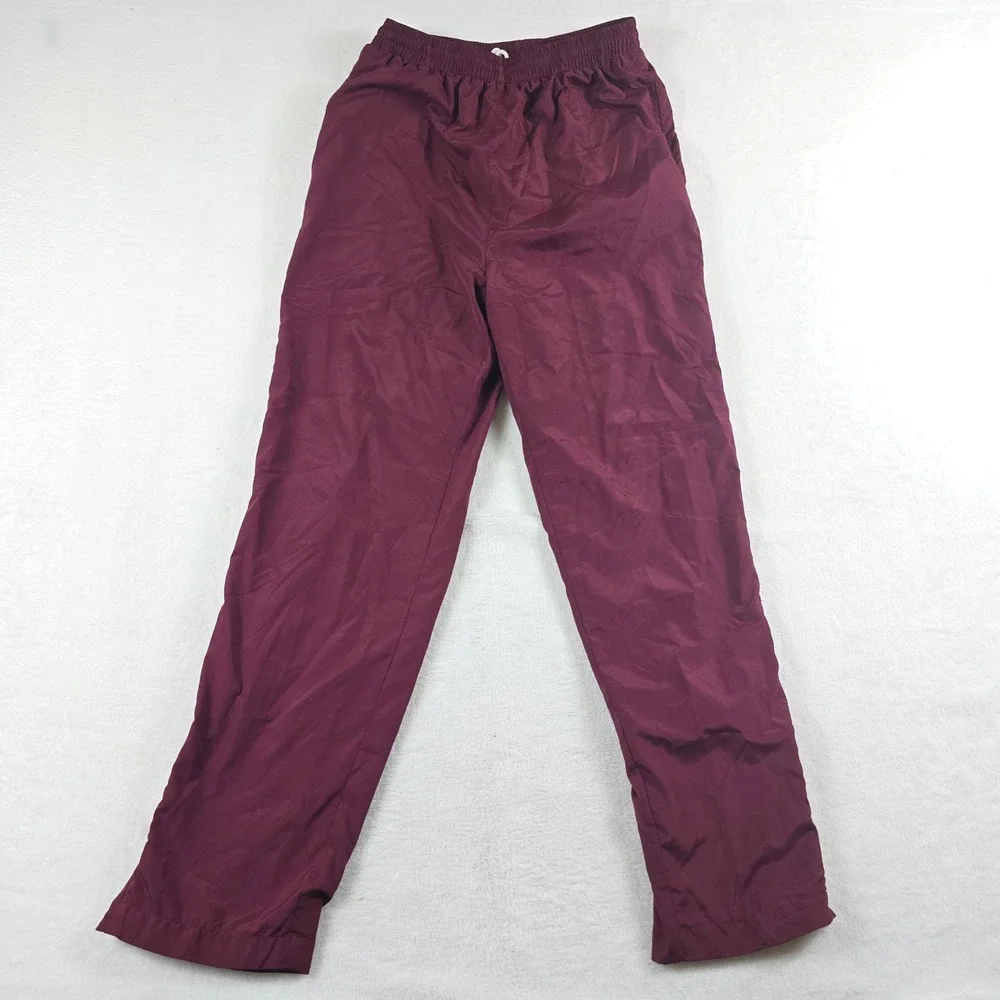 Bolle Sport Womens Medium Burgundy Lined Track Pants Elastic Waist Athletic